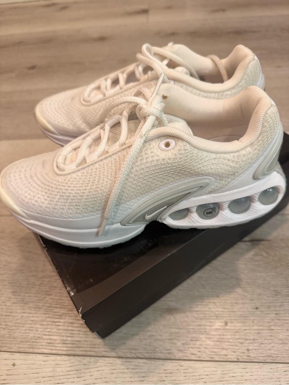 Nike Women's Mesh Running Sneakers in Cream/White